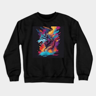 Artistic Wolf Tearing Crewneck Sweatshirt